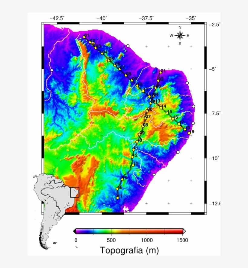 Mapa Topográfico Contendo As Duas Linhas De Refração - Diagram, transparent png download