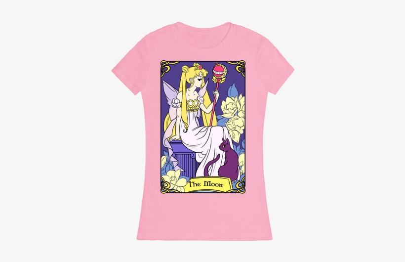 The Moon Tarot Womens T-shirt - T-shirt, transparent png download