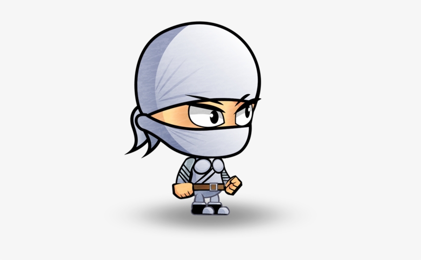 White Ninja Cartoon, transparent png download