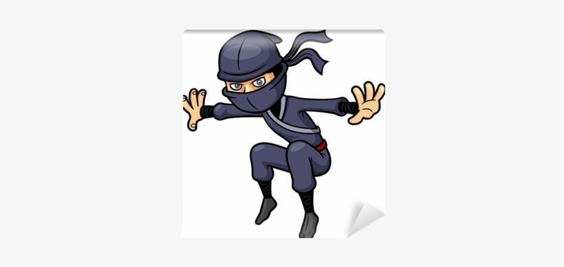 Vector Illustration Of Cartoon Ninja Wall Mural • Pixers® - Ninja Kreslený, transparent png download