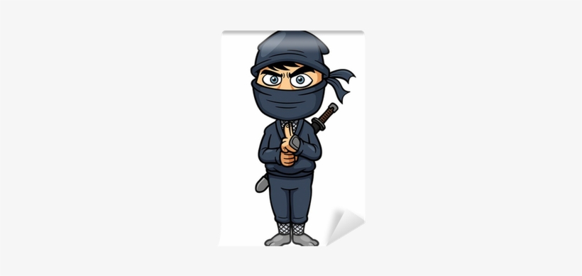Vector Illustration Of Cartoon Ninja Wall Mural • Pixers® - Vector Graphics, transparent png download