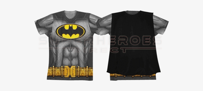 Batman Youth Sublimated Cape T-shirt - Batman Sublimated Cape Costume Tee Shirt, transparent png download