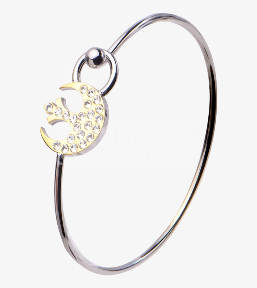 Star Wars Rebel Alliance Symbol With Clear Gem Bangle - Star Wars Rebel Symbol Clear Gem Bangle Stainless Steel, transparent png download