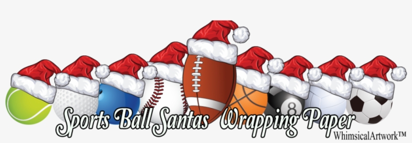 Sports Lovers Christmas Gift Wrap Whimsicalartwork™ - Santa Claus, transparent png download