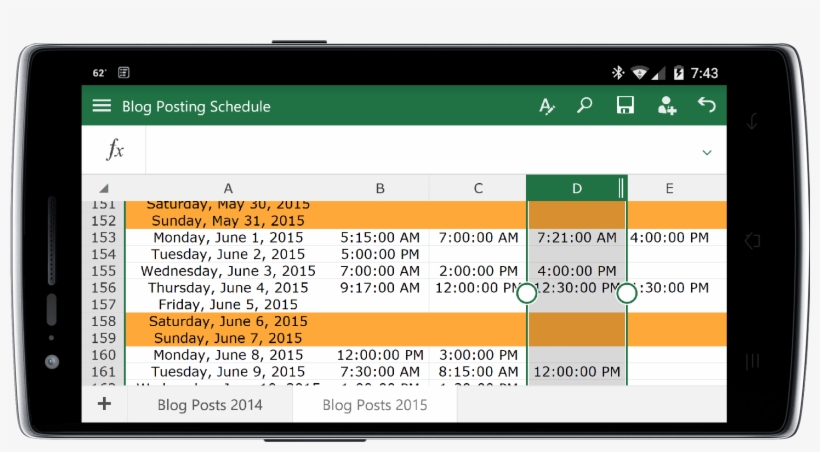 Excel In Office For Android Phone - Computer Monitor, transparent png download