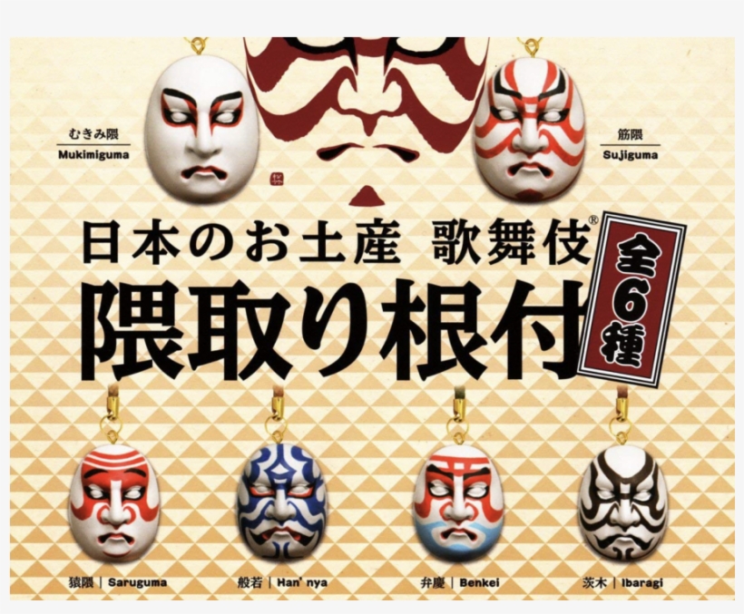 日本 の お 土産 歌舞 伎 隈取 根付, transparent png download
