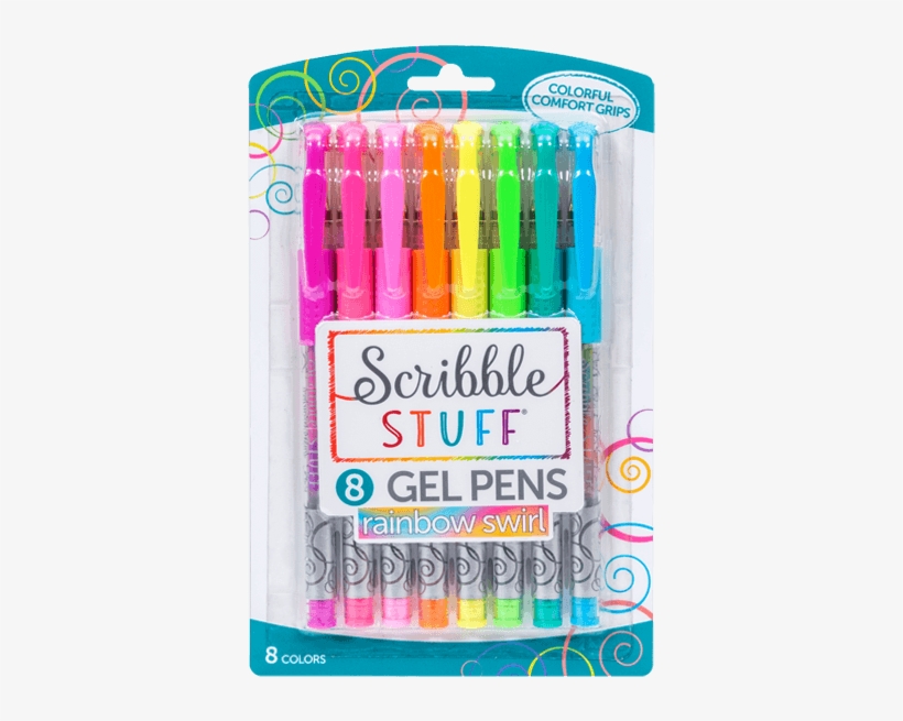 Home / Products / Gel Pens / 8ct Rainbow Swirl Gel - Rainbow Swirl Ink Pens, transparent png download