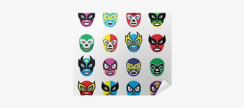 Lucha Libre, Luchador Mexican Wrestling Masks Icons - Mascaras De Luchadores Vector, transparent png download