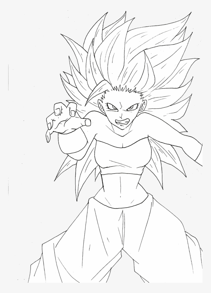 307kib, 755x1059, Caulifla Ssj3 Line By Darkboom59430-dbjk0di, transparent png download