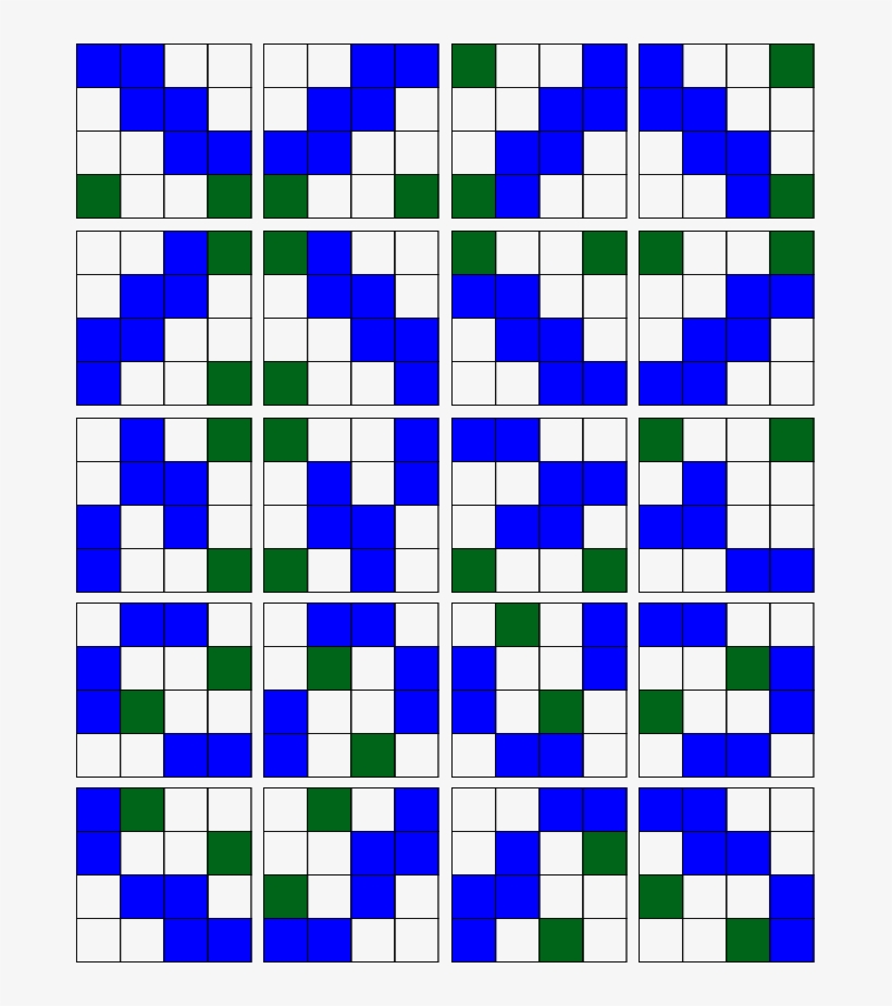 16 Squares With 6 Blue And 2 Green - Blue, transparent png download