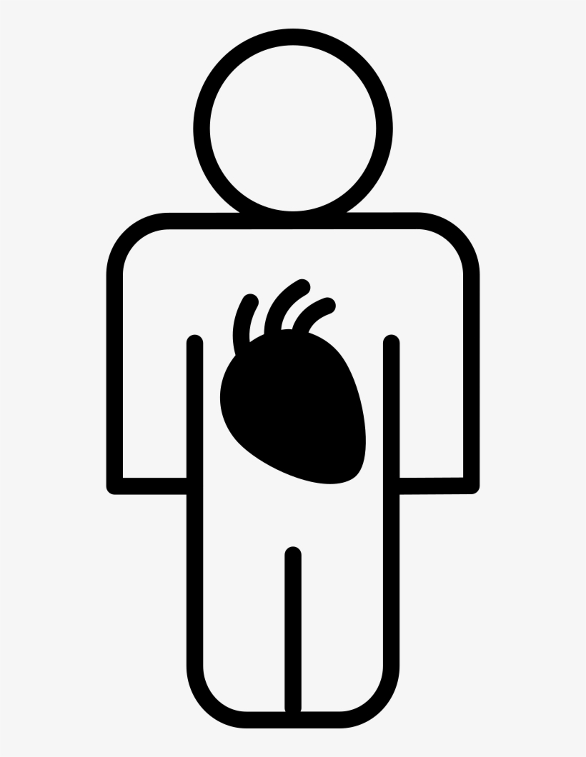 Male Outline With Image Of The Heart Comments - Heart, transparent png download