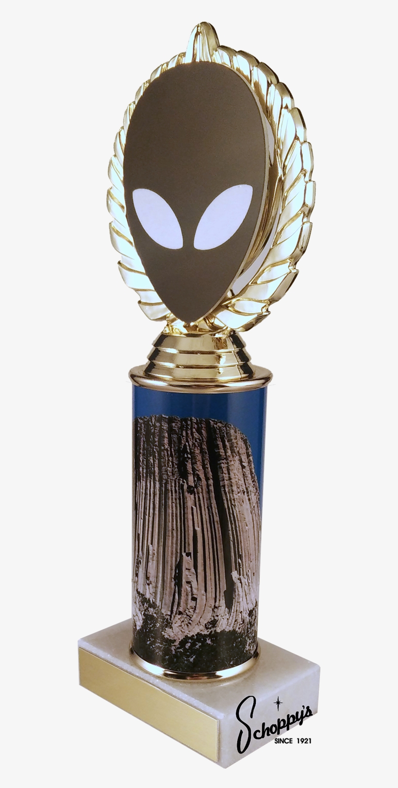Alien Vector Cut Logo Trophy With Metal Roll Column - Devils Tower National Monument, transparent png download