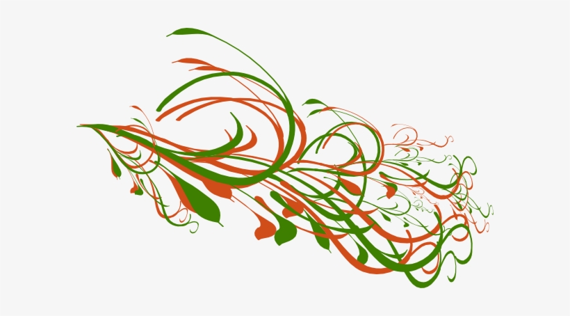 Orange Green Big Swirl Clipart Png For Web - Green And Orange Swirls, transparent png download