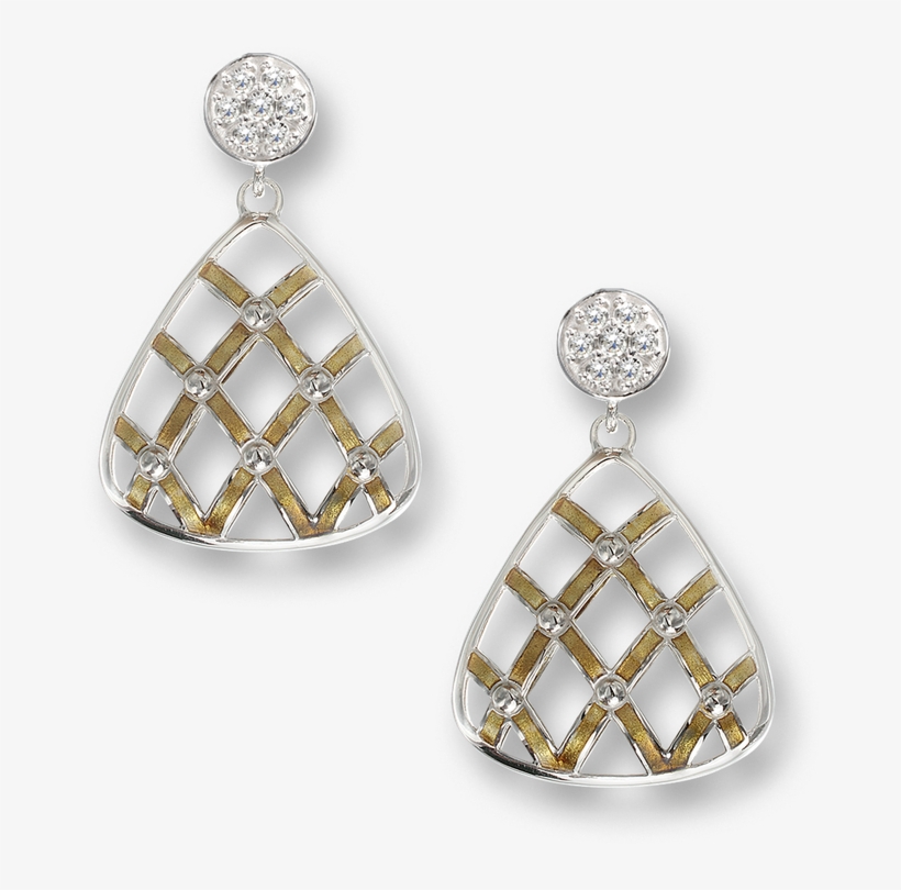 Nicole Barr Designs Sterling Silver Quilted Triangle - Gold Quilted Triangle Stud Earrings - Sterling Silver, transparent png download
