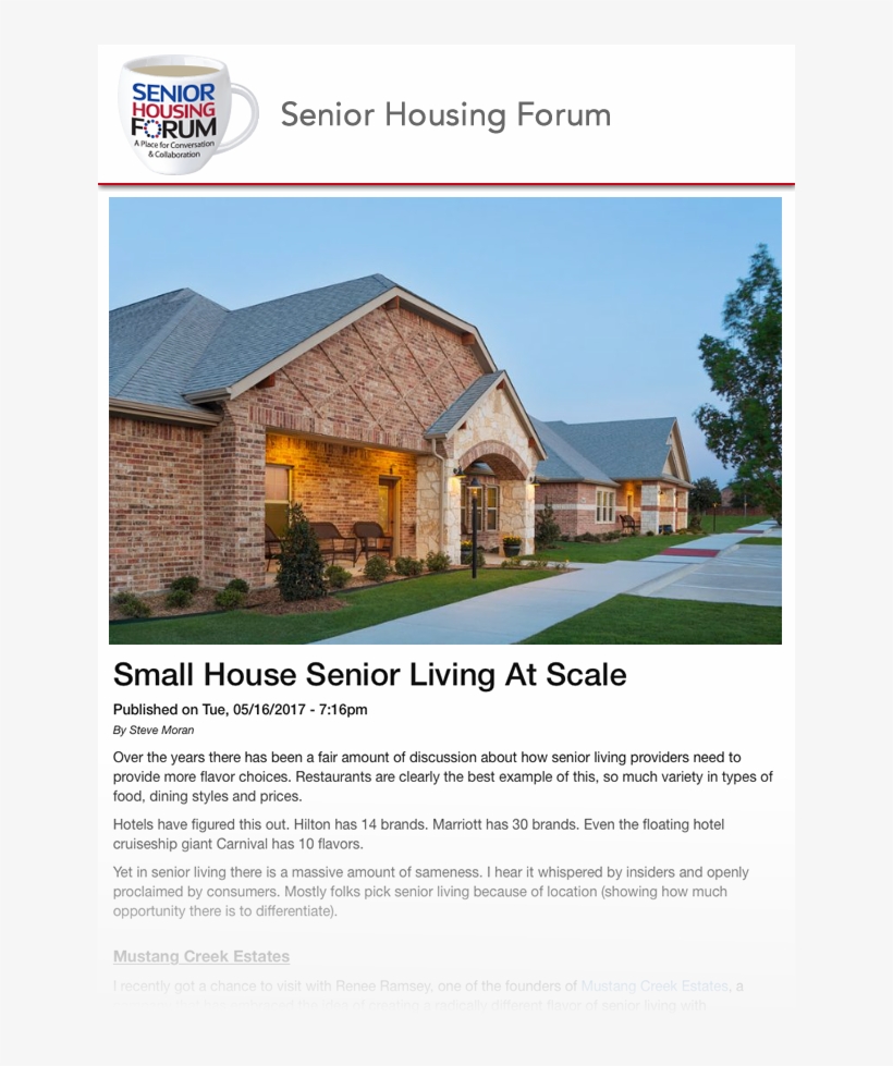 Lifelong Runner And Mustang Creek Estates Of Frisco - Senior Housing Forum, transparent png download