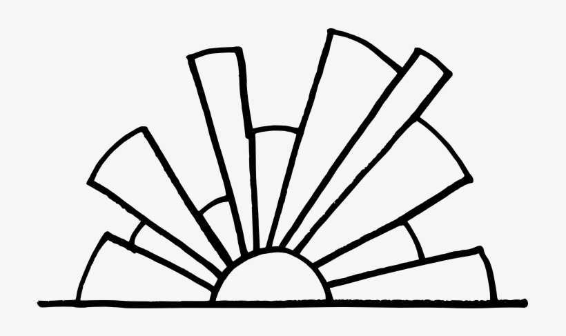 Sunset Clipart Outline - Sunset Clipart Black And White, transparent png download