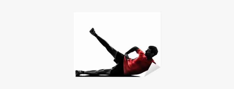 Man Exercising Fitness Workout Feet Up Silhouette Sticker - Exercise, transparent png download
