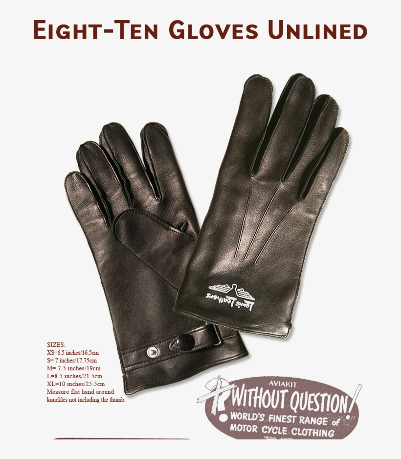 Lewis Leathers Gloves "eight-ten Unlined" Black - Utenos Mesa, transparent png download