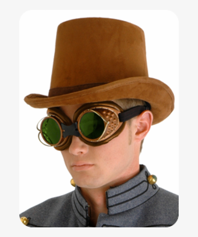 Coachman Brown Suede Top Hat - Steampunk Top Hat Costume, transparent png download