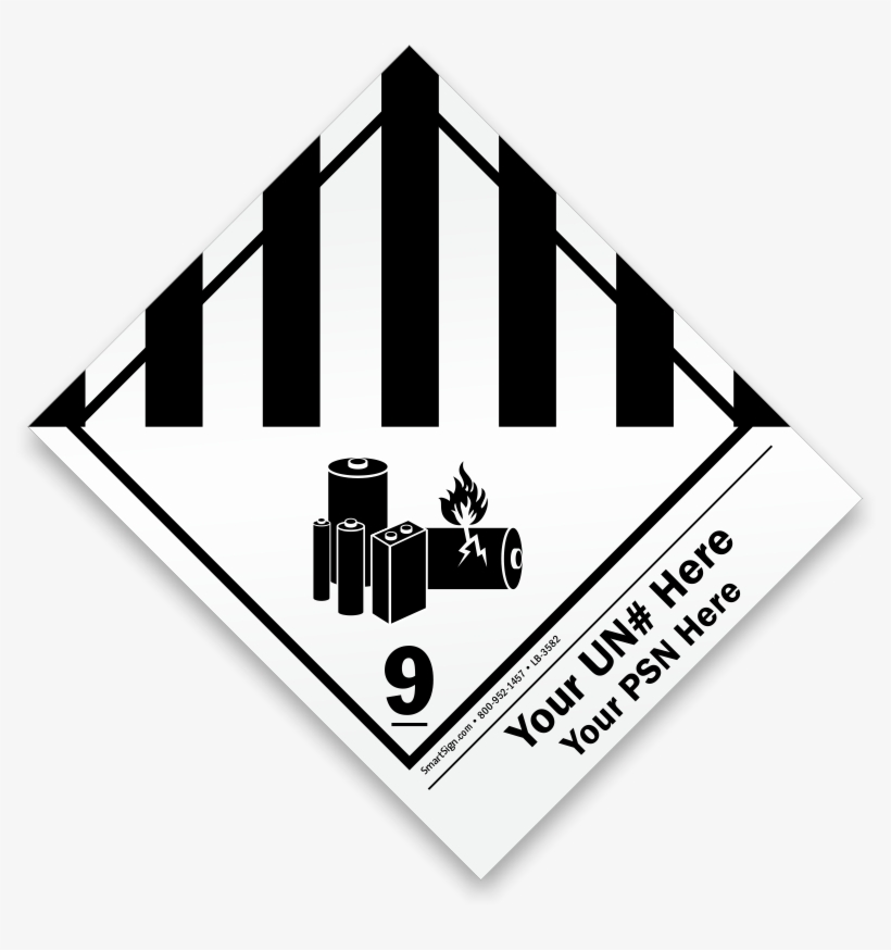Custom Class 9 Lithium Battery Label - Class 9 Lithium Battery Label, transparent png download