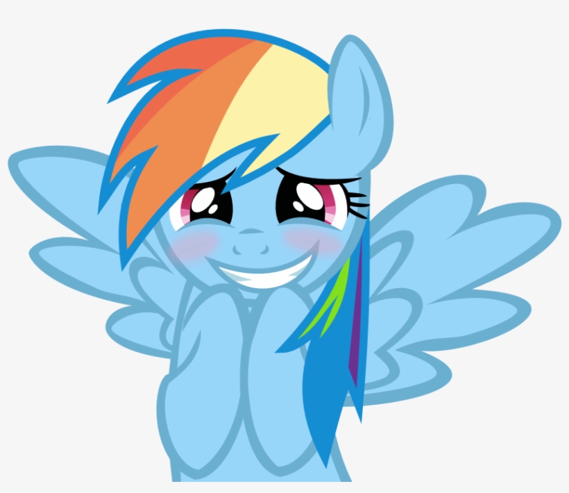 Rainbow Dash Blushing Smile By Flutterbases - Rainbow Dash, transparent png download