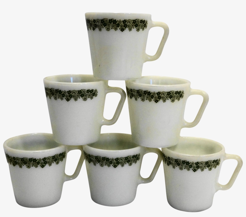 Pyrex Spring Blossom Crazy Daisy Green Flowers White - Mug, transparent png download