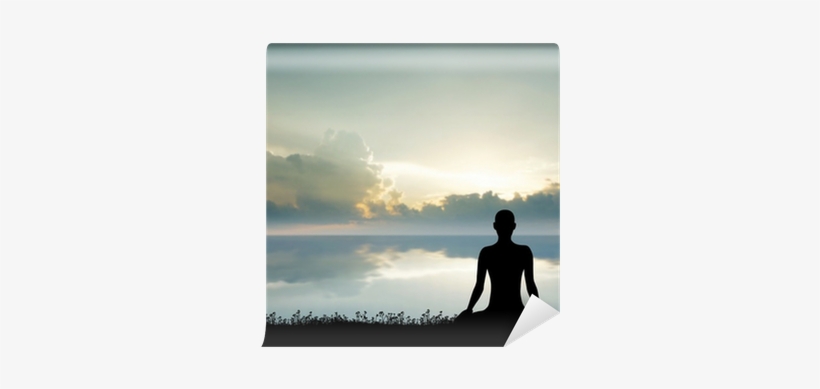 Silhouette Of A Woman Doing Yoga Exercise - Meditation, transparent png download