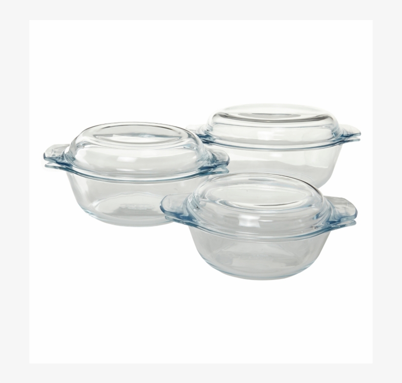 Pyrex Essentials Set Of 3 Glass Casserole Dishes - Pyrex Set Of 3, transparent png download
