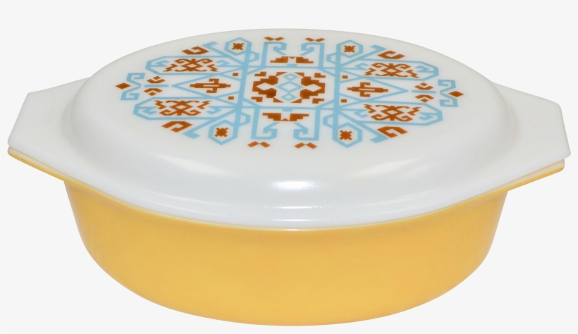 1970s Pyrex Navajo Yellow Gold Casserole Dish With - Pyrex, transparent png download