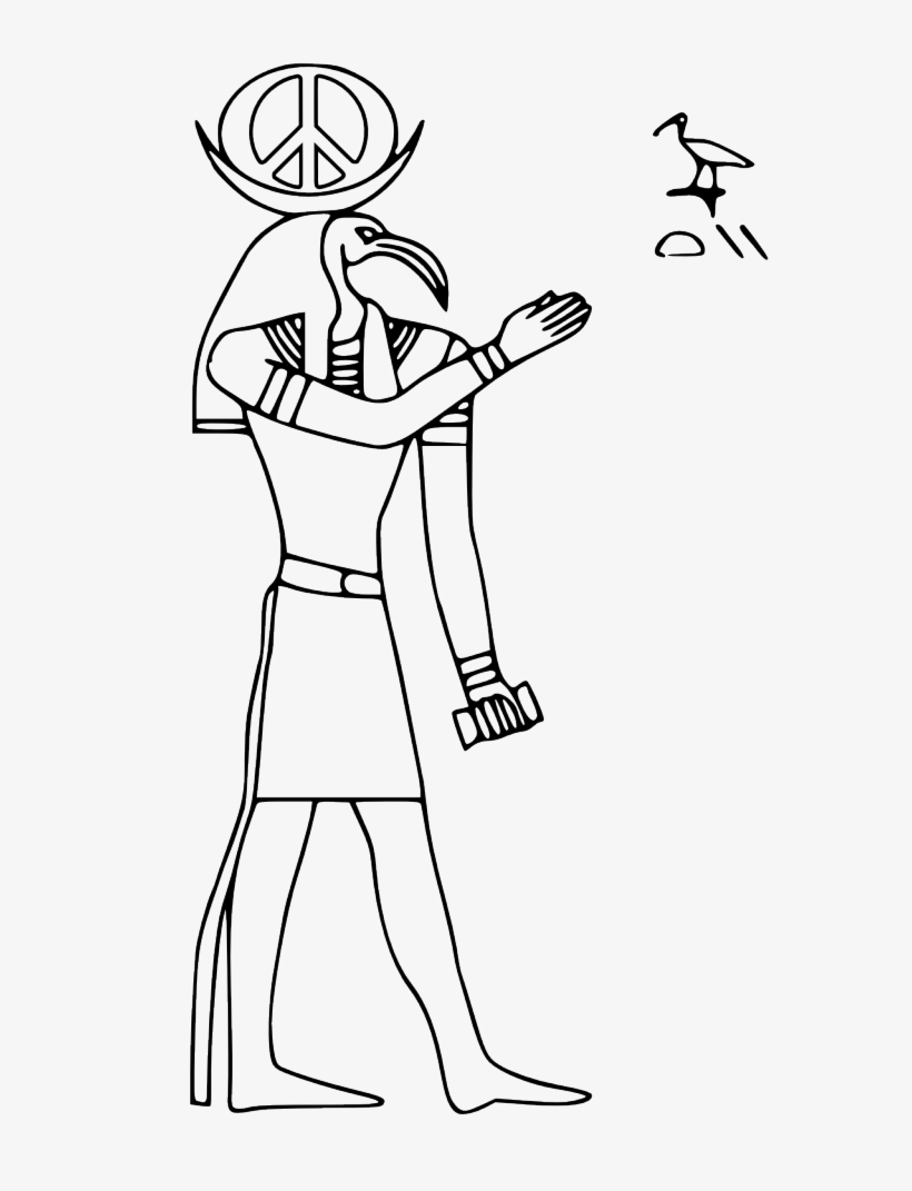 2013 April 07 Peacesymbol 189387 Egypt Flag Coloring - Thoth Drawing, transparent png download