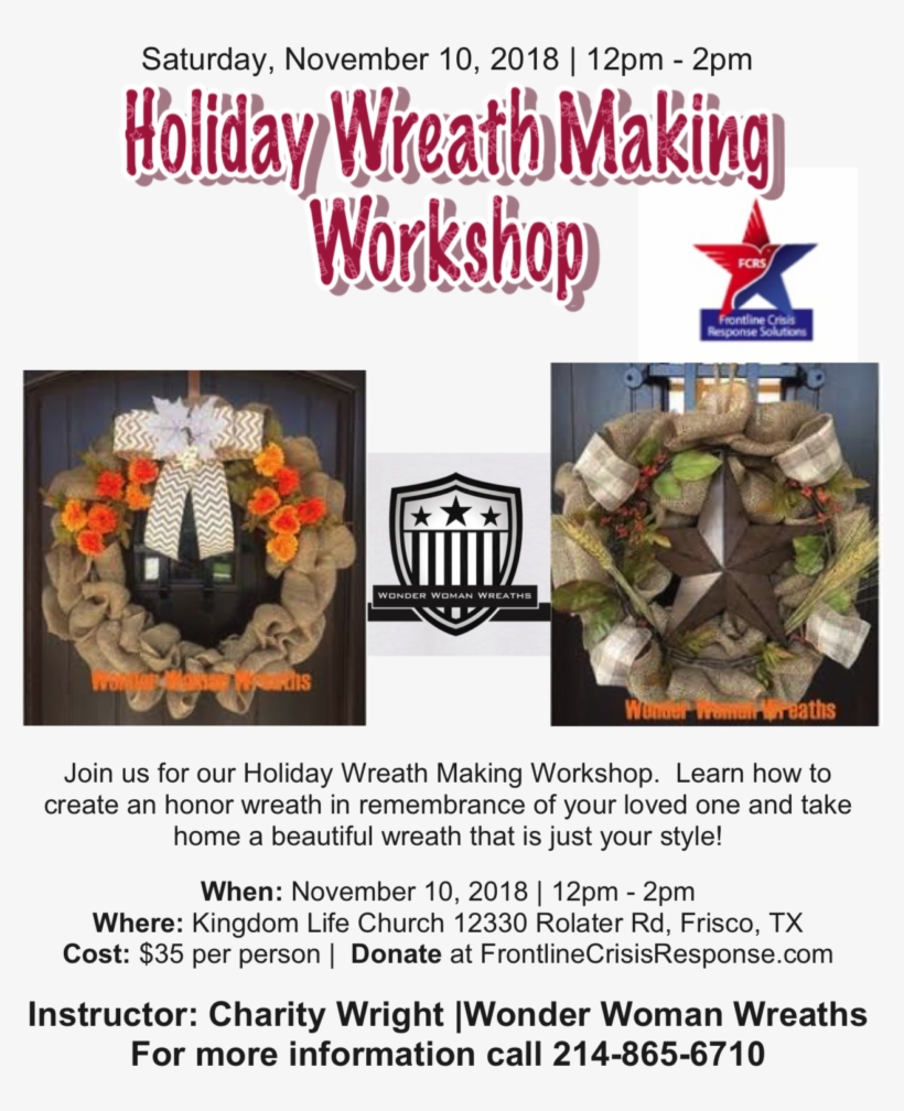 Holiday Wreath Making Workshop - Wreath, transparent png download