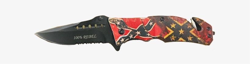 100% Rebel Confederate Flag Knife - Confederate Flag, transparent png download