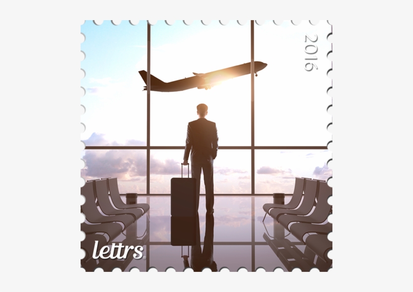 Medium Stamp Planetravel - Man Airport, transparent png download