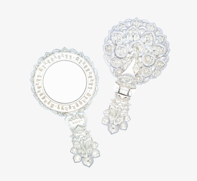 Tara Peacock Mirror White Gold Color - World Of Feng Shui, transparent png download