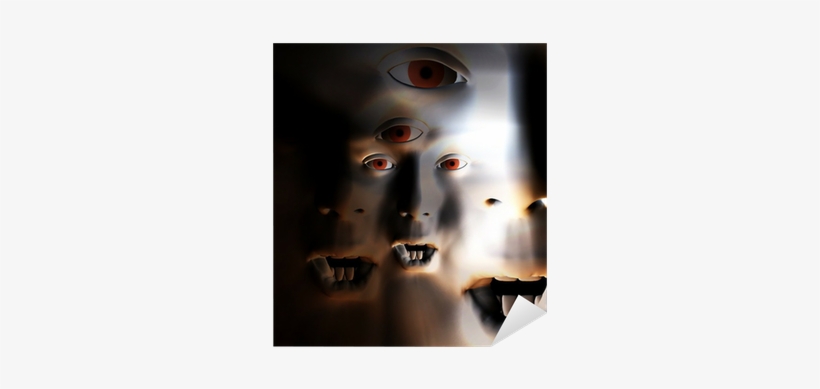 Horror Face On Wall, transparent png download