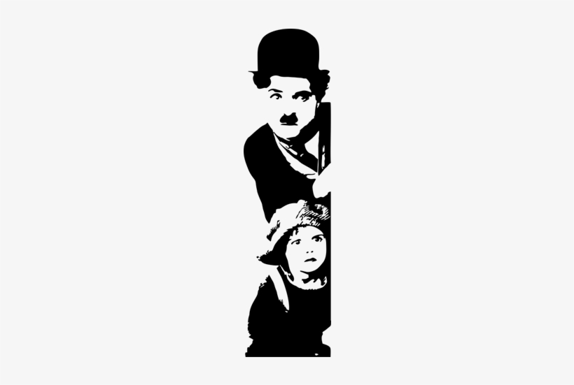 Charlot Charlie Chaplin Y El Niño - Charlie Chaplin Silhouette, transparent png download