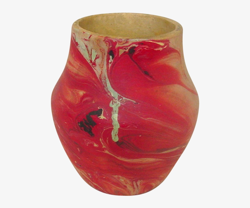 Nemadji Pottery, Vase, 4 Tall, Red And Sand Swirls - Earthenware, transparent png download