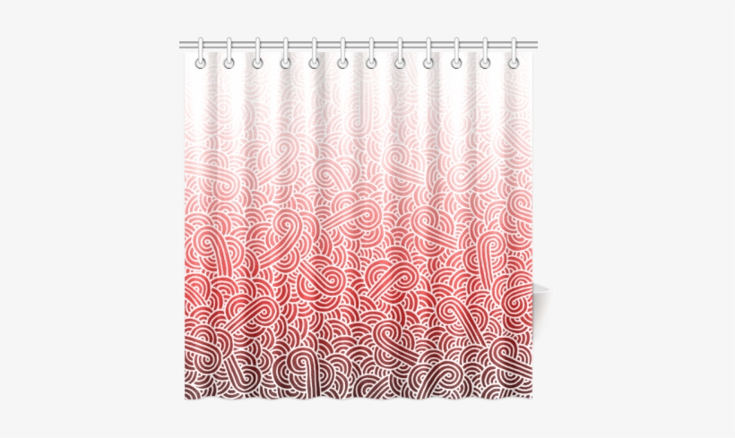 Ombre Red And White Swirls Doodles Shower Curtain - Personalized Wall Tapestry Ombre Purple And White Swirls, transparent png download