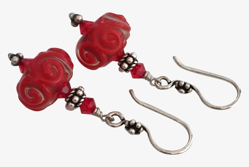 Vivid Red Swirls - Earrings, transparent png download