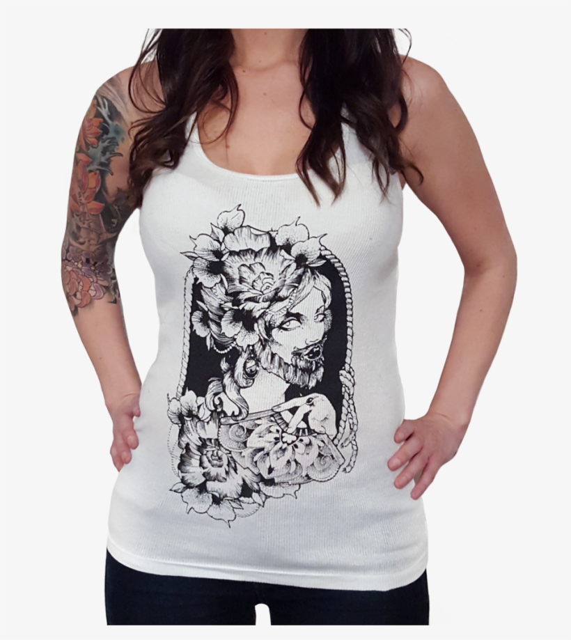 Ladies Bearded Lady Tank Top, transparent png download