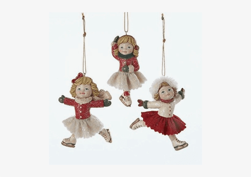 Resin Vintage Girl Skater Ornament C8493 - Christmas Ice Skater Ornament, transparent png download