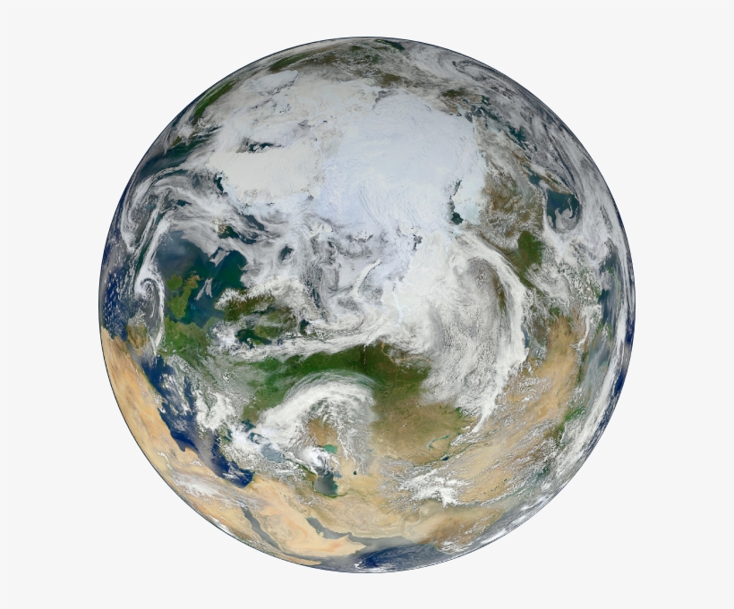 Mercury Venus The Earth - Synthesized View Of Earth Showing The Arctic Europe, transparent png download