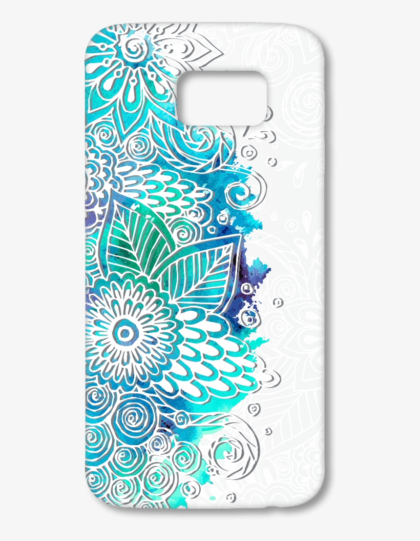 Blue Watercolor Flowers White Background - Pattern Simple Background Png, transparent png download