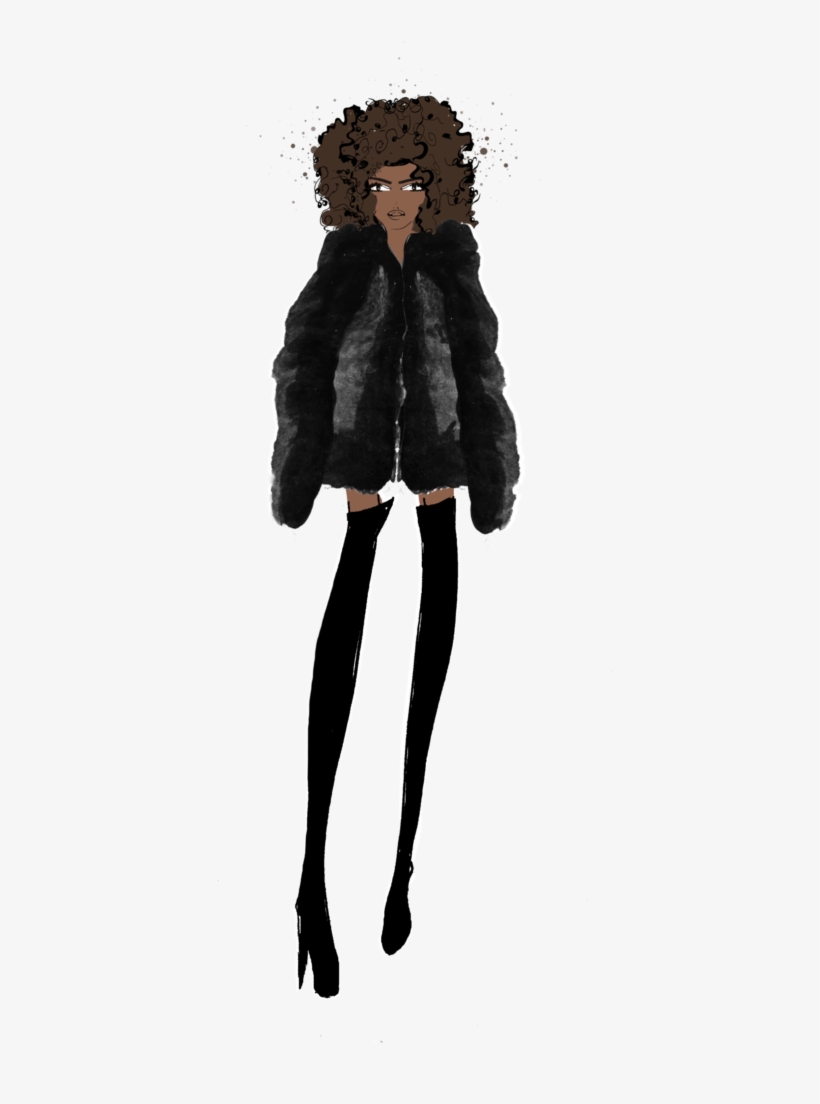 Black Watercolor - Fur Clothing, transparent png download