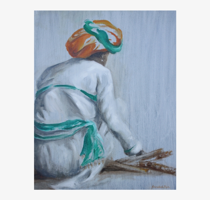 Orange Turban - Sitting, transparent png download