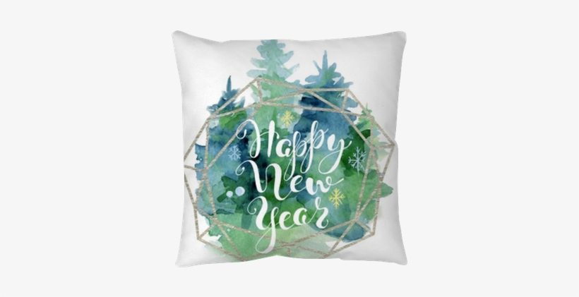 Christmas Tree Watercolor Card With Lettering Quote - Christmas Tree, transparent png download