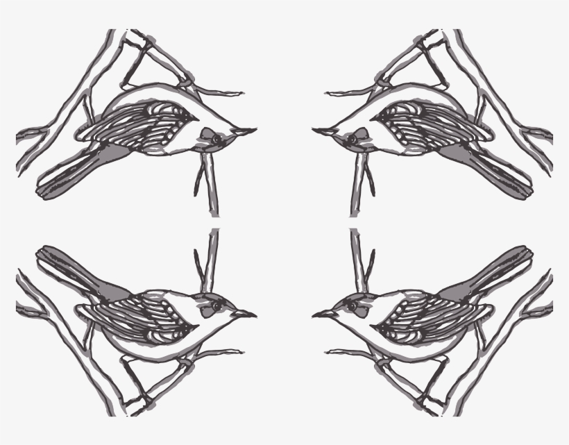 Watercolor Fabric - Watercolor Bird In Grays - Bird, transparent png download