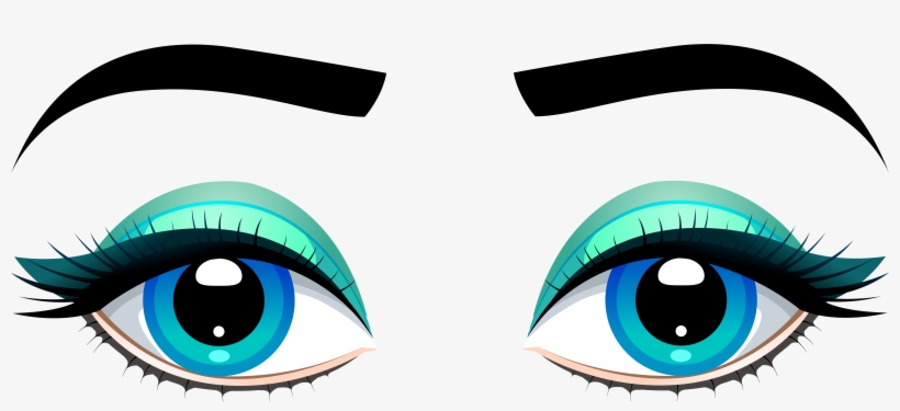 Female Blue Eyes With Eyebrows Png Clip Art - Female Eyes Png, transparent png download