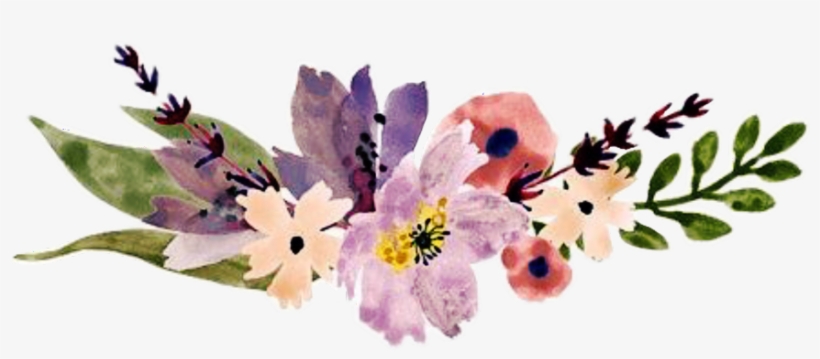 Border Flowers Divider Watercolor - Lilac Watercolor Border Png, transparent png download