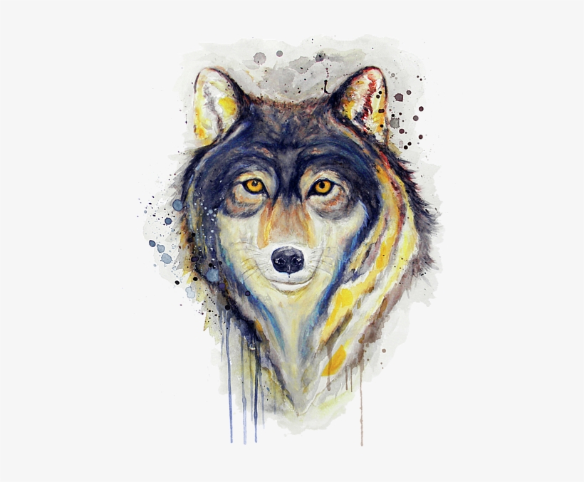 Bleed Area May Not Be Visible - Wolf Head Painting, transparent png download